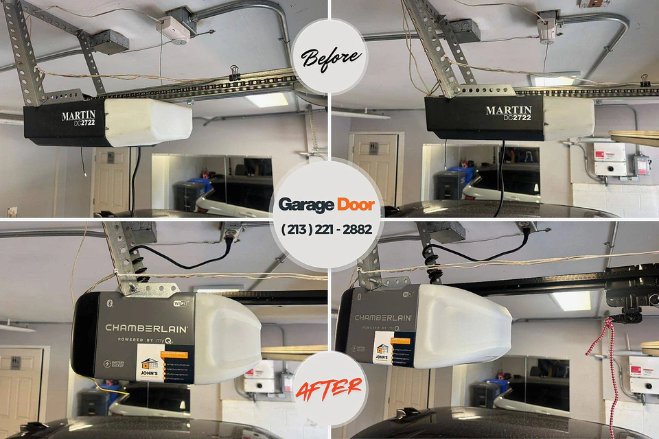 Before and after: garage door repair Leilani Estates, HI